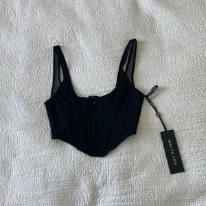 White Fox Boutique Black Bustier Top